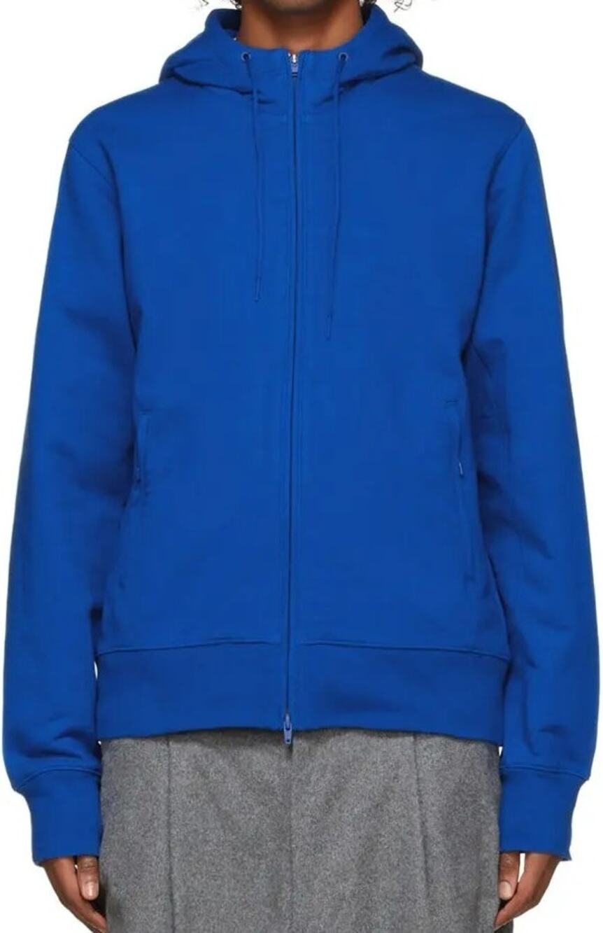 Adidas Y-3 yohji yamamoto Zip Up Hoodie Jacket Y-3 Logo Pockets Royal Blue S